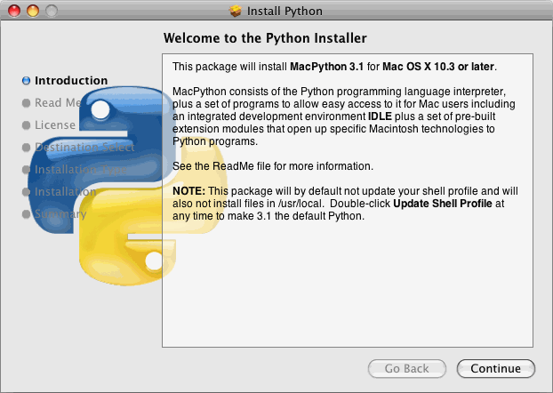 [Python installer: welcome screen]