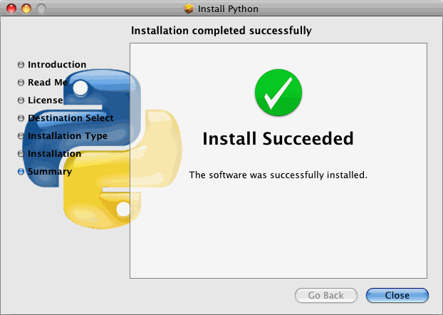 [Python installer: install succeeded]